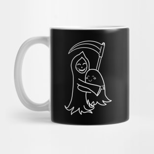 Sweet Grim Reaper & Ghost Hug | Friends | Azrael & Specter | Outlines Mug